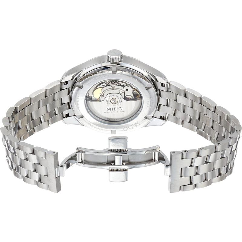 Mido蓝盘自动机械男表mm不锈钢防水商务休闲腕表高清大图