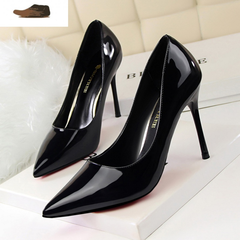 ideamini2021春秋新款百搭黑色高跟鞋女细跟10cm性感欧美法式少女小单