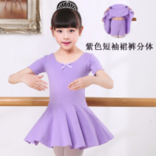 儿童舞蹈服装女孩练功服春夏分体长短袖中国民族跳舞裙芭蕾舞考级