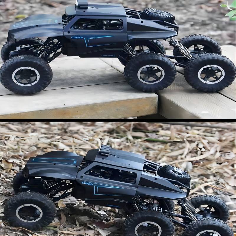 jjrc六轮越野遥控车d823巨无霸4号蓝六驱耐摔无变速无大灯电动攀爬车