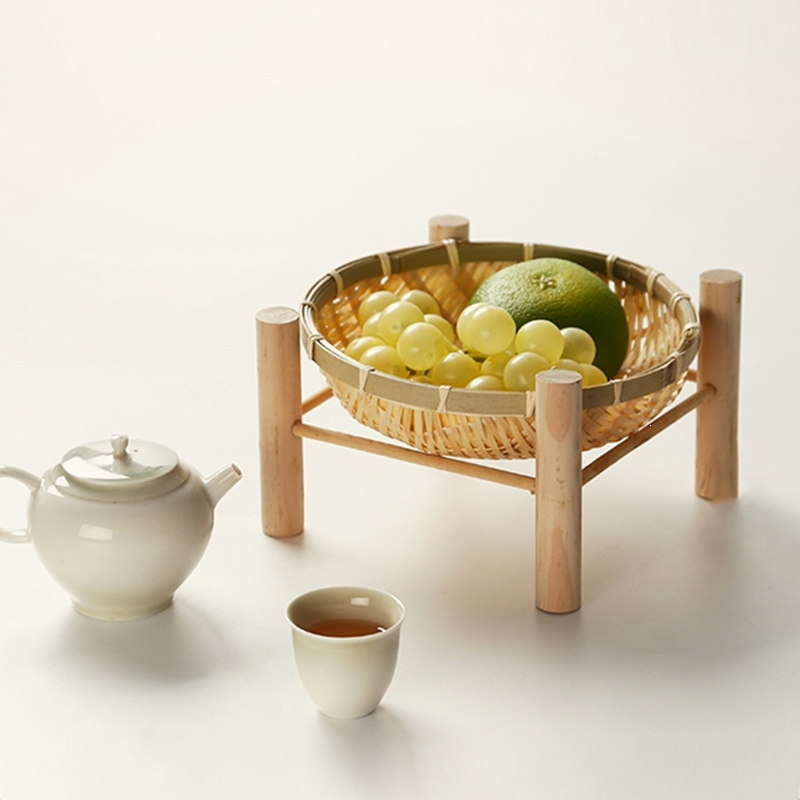 纯手工竹编制品工艺品竹篓小竹篮收纳筐簸箕托盘家用果盘篮子摆件