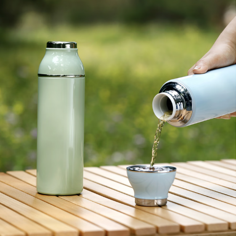 小罐茶园茶具焖焖杯大容量茶水分离杯304不锈钢食品级保温杯礼盒(薄荷绿)约600ml高清大图