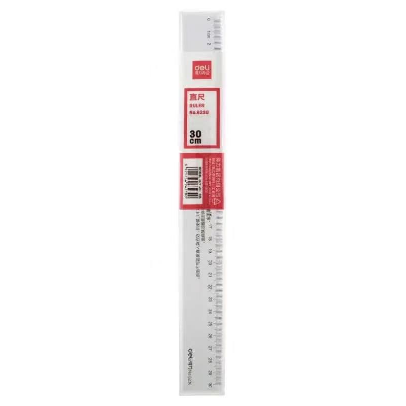 得力(deli) 直尺 1把 塑料 30cm 透明 6230高清大图