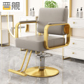晋舰理发店专用椅子发廊高端美发烫染区升降座椅美发椅子 电镀金圆盘-浅灰色