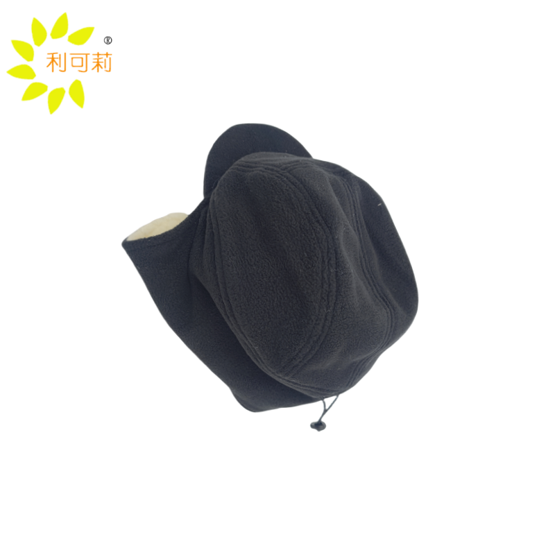 利可莉 防寒摇粒绒帽 黑色 顶高清大图