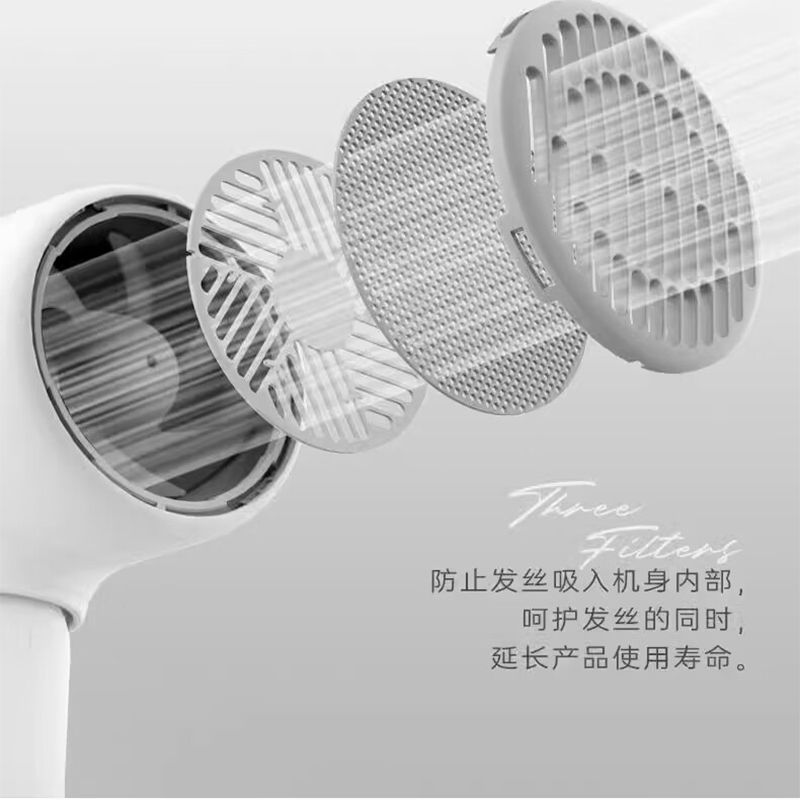 小熊(Bear)吹风机 可折叠 静音负离子不伤发电吹风小型便携宿舍吹头发吹风筒护发 米白色 DCF-S16Y1高清大图