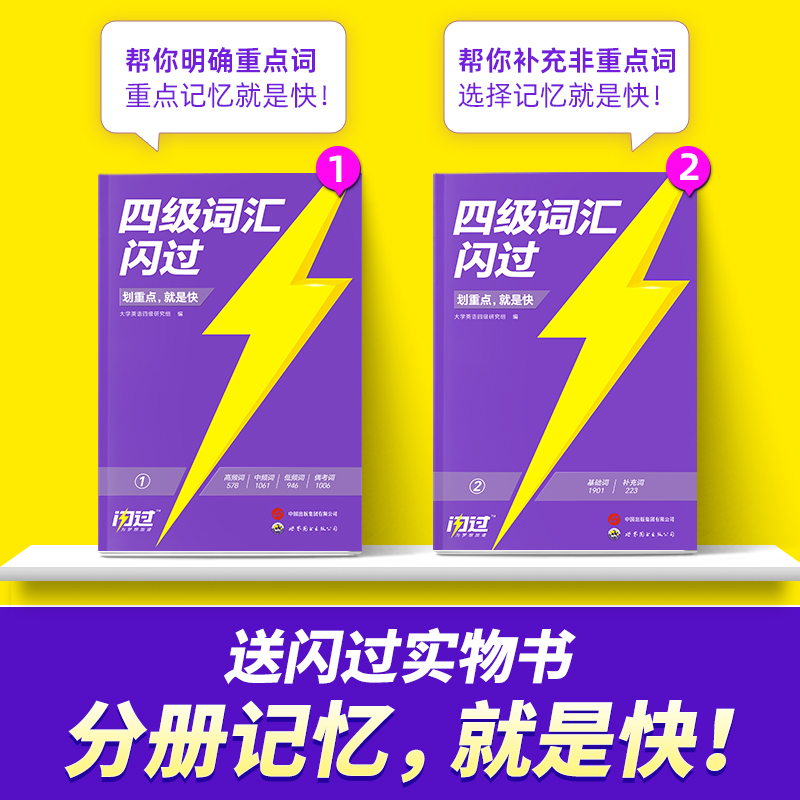 含3月真题]词汇+真题+默写本[四本套] [正版]备考2025四级词汇闪过乱序版便携口袋书大学英语4级词汇书考试单词默写高清大图