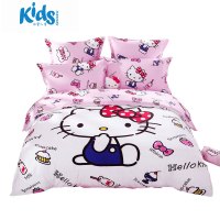 水星(MERCURY)家纺 纯棉四件套全棉床品套件床上用品床单被套 儿童卡通 hellokitty同款 珂爱多