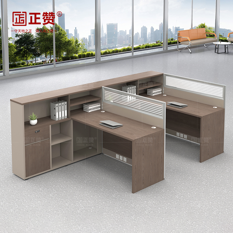 正赞 办公桌电脑桌屏风桌双人位 1500*2800*1100mm高清大图
