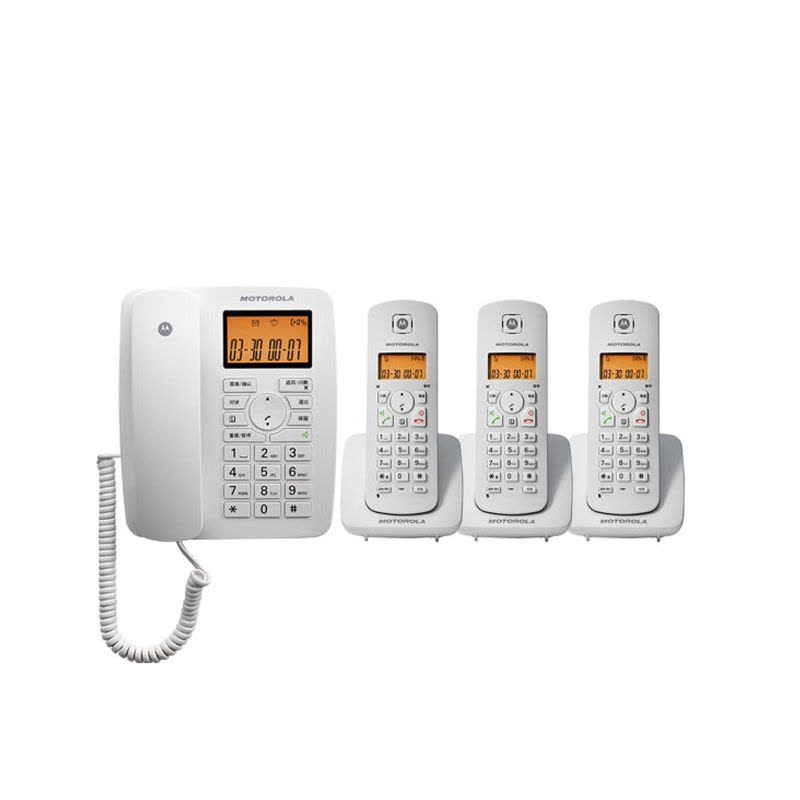 摩托罗拉C4200C 数字无绳电话机 C4203C子母机一拖三 (白色)图片