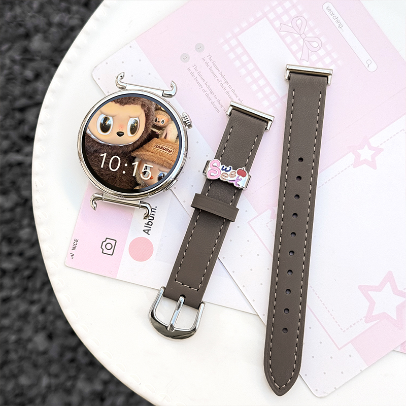 适用小天才电话手表表带Z10/Z9可爱挂脖Z11新款Z8Z7S保护套3139B 褐色 641