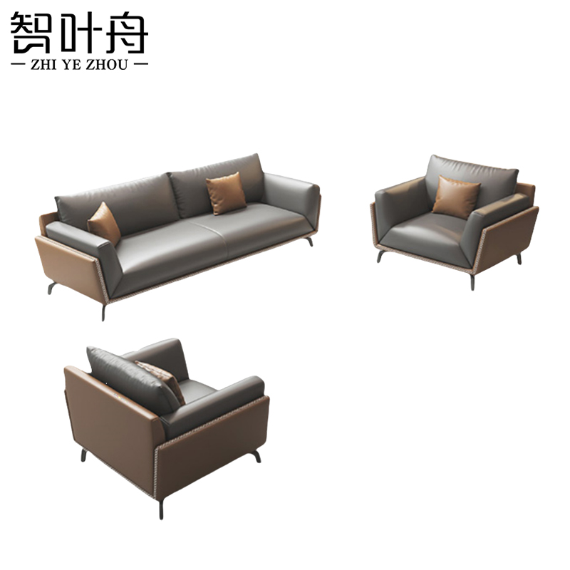 智叶舟接待沙发组合200*90*80cm(3+1+1)套高清大图
