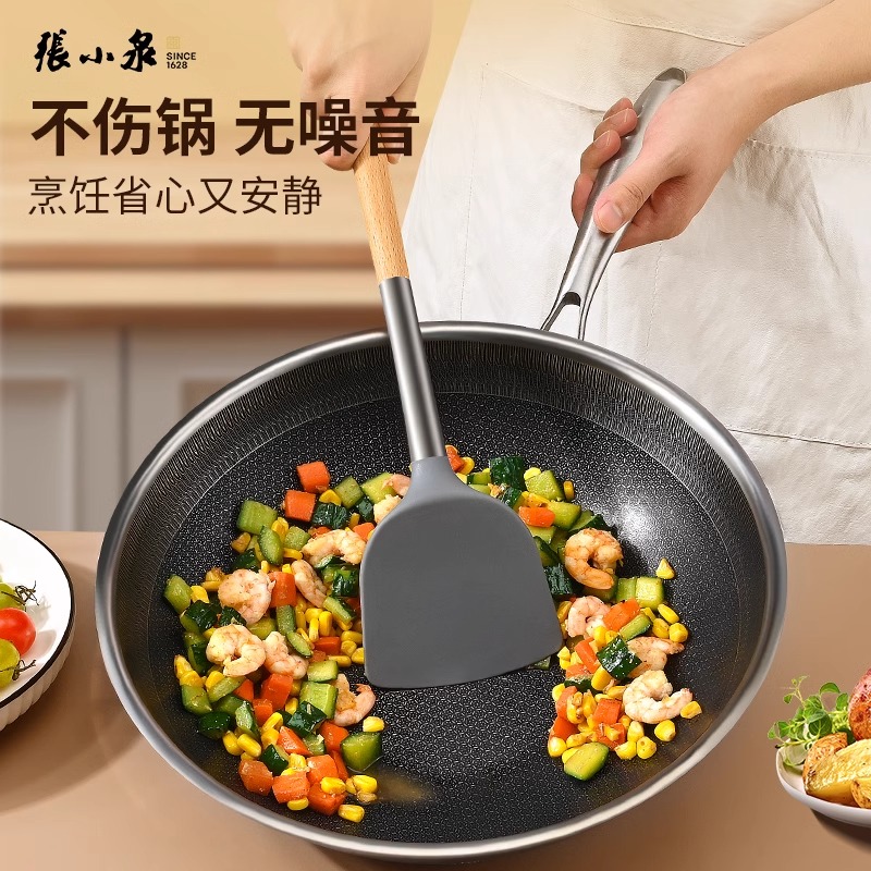 张小泉锅铲家用硅胶铲子厨具不粘锅炒菜铲子耐高温食品级炒勺8138高清大图