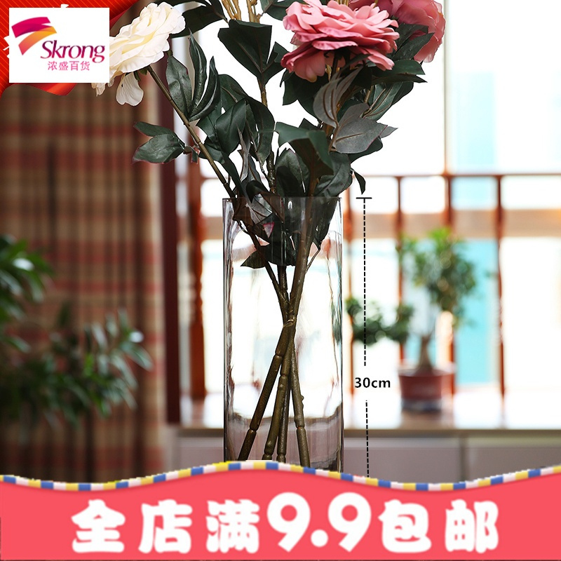 落地水培百合富贵竹大透明玻璃花瓶摆件客厅插花餐桌干花婚庆花瓶