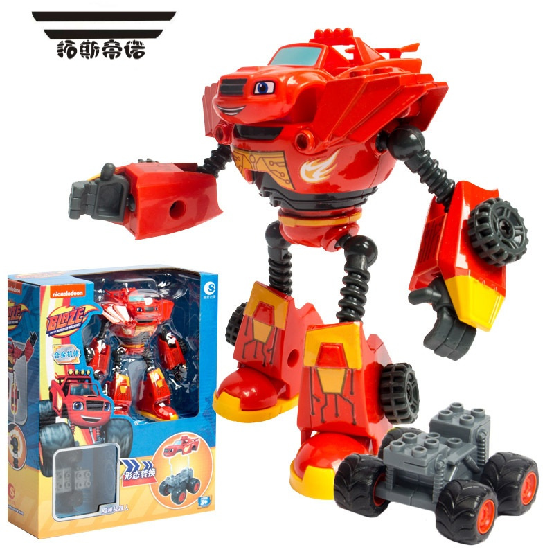 拓斯帝诺飙速旋风战车队合金变形机器人萨格惯性大脚儿童玩具车blaze