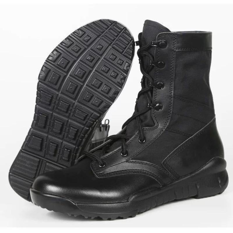 黑色帆布款37春夏季cqb作战靴超轻便透气男军靴保安鞋网眼高帮减震