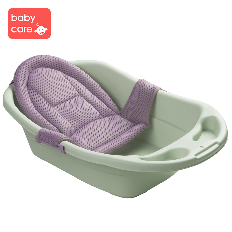 babycare婴儿洗澡盆可坐躺 新生幼儿宝宝沐浴盆网兜儿童小孩浴盆抹茶 3806