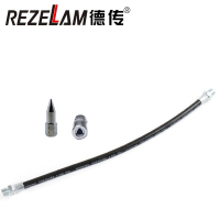 德传REZELAM工业级黄油枪油管油嘴套装(软管12“ 尖油嘴 平油嘴)
