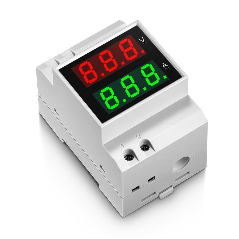 交电表电压表数显220v双显电电压表导轨式单相数字