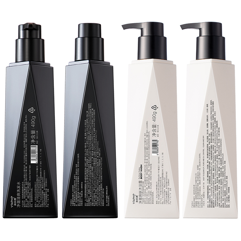 和风雨 净澈爽肤洗护套装 洗发水490g+沐浴露490g 去屑蓬松留香洗头膏沐浴液HYH-066!高清大图