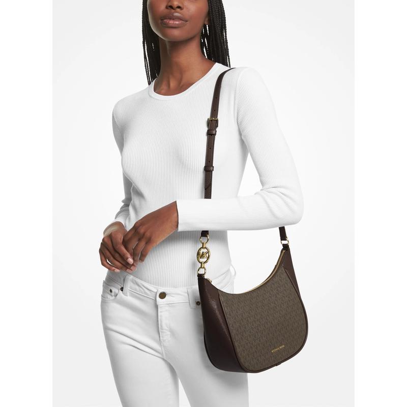 迈克·科尔斯(MICHAEL KORS)女士单肩包中号老花邮差包人造革牛剖