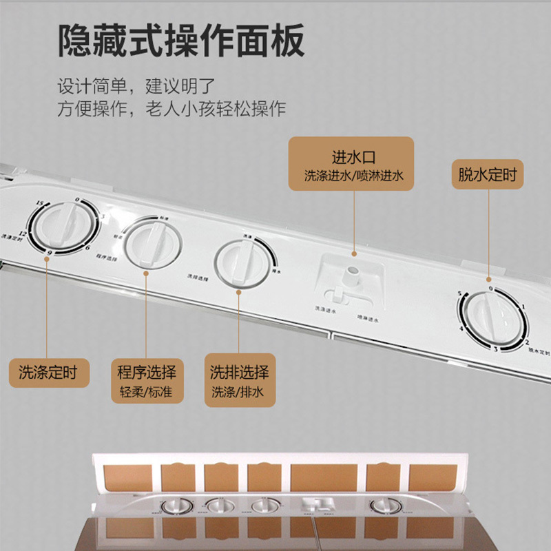 澳柯玛(AUCMA) 13公斤大容量双缸 家用半自动洗衣机强劲动力双不锈钢内筒XPB130-2158S