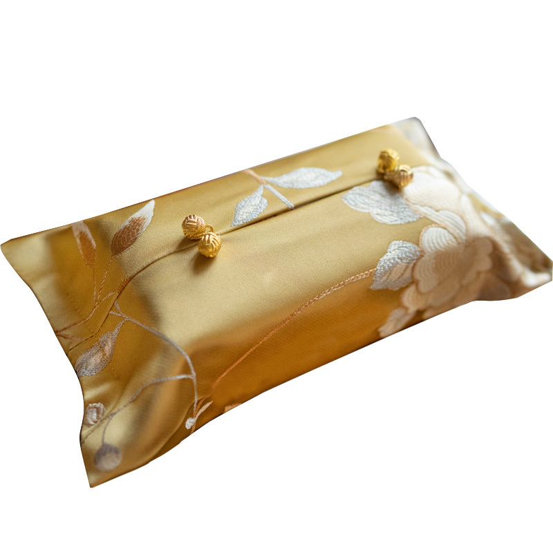 中式布艺纸巾盒车载抽纸盒车用车内家用客厅纸巾盒布艺纸巾盒抽纸