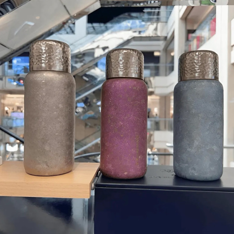 水宜生 450ml纯钛保温杯 温显抗菌随行水杯 抑菌保鲜双层高档旅行壶 闷茶杯 T882高清大图