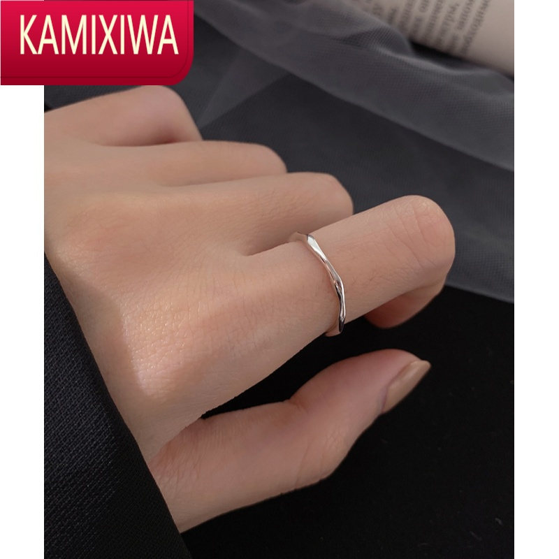 kamixiwa素圈戒指女ins潮小众设计感简约冷淡风单身主义开口细指环