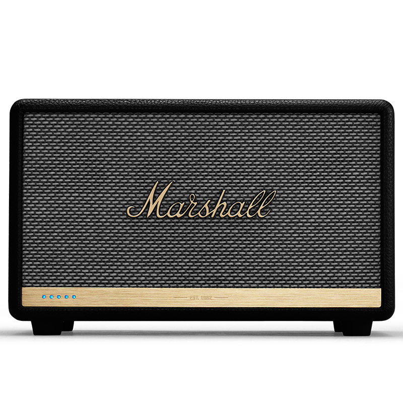 马歇尔Marshall ACTON II VOICE 无线蓝牙智能语音音箱AI闹钟家用重低音炮音响 黑色