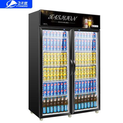 飞天鼠(FTIANSHU) 展示柜饮料柜商用冰柜超市冰箱冷藏柜保鲜柜双门直冷上机组