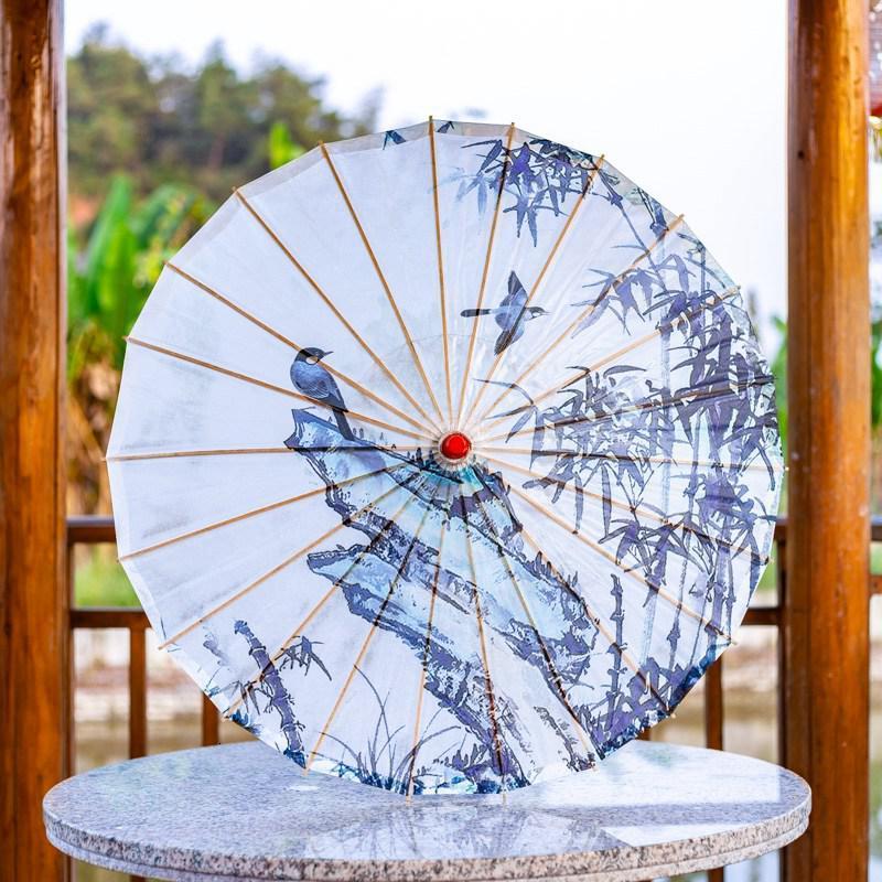 复古油纸伞手工竹伞中国纸油伞防雨古典中式伞装饰吊顶纸雨伞