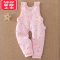 可莉允婴儿背带裤 男女宝宝加厚内穿保暖棉裤 儿童开裆长裤子秋冬季保暖裤