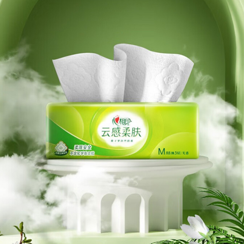 心相印面巾纸88抽*32包三层云感款DT18088包-32(包装随机)高清大图
