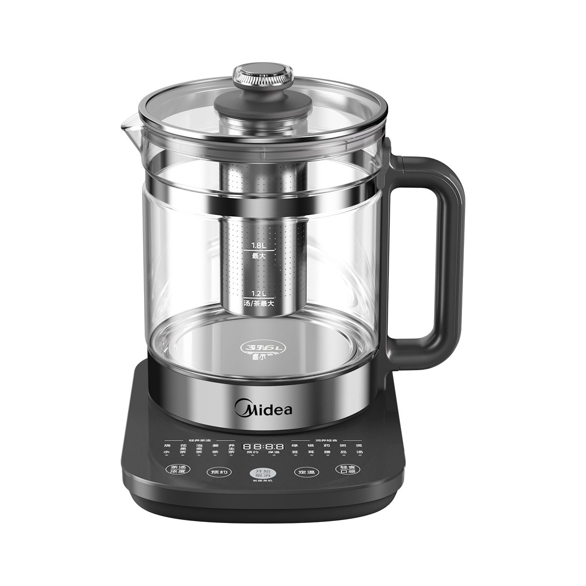 美的(Midea)养生壶1.8L全自动煮茶壶恒温烧水壶11段控温360°全盘加热316L不锈钢 MK-YS18P305