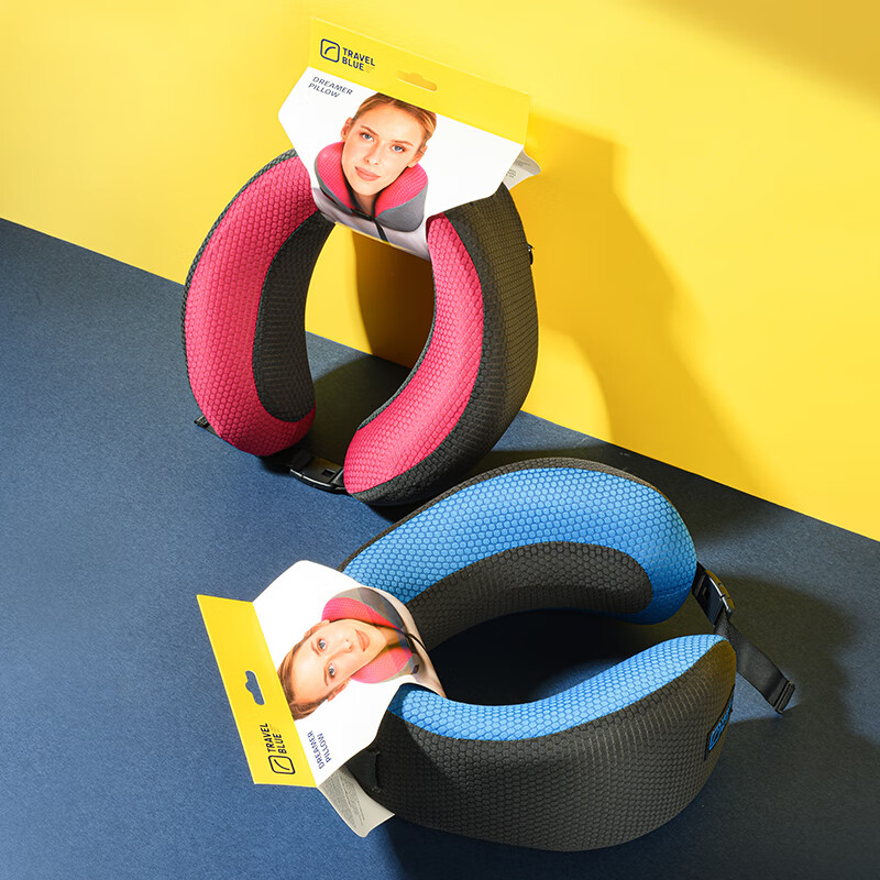 蓝旅(TRAVEL BLUE)208梦幻颈枕记忆棉u型枕 蜂窝透气护颈枕午睡颈枕轻便易携带 颜色可备注 默认发蓝高清大图