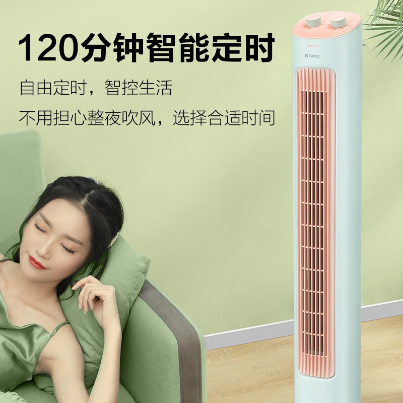 格力(GREE)无叶风扇电风扇家用低燥省电塔式大风量 轻音循环扇空调伴侣立式定时风扇落地扇塔扇 FL-08X61ag高清大图