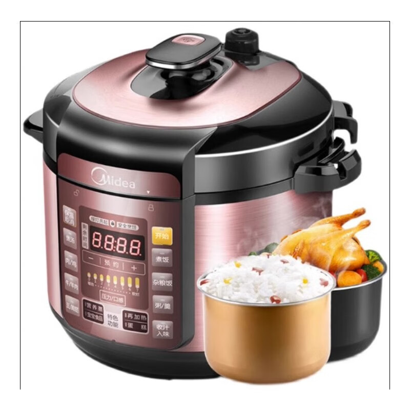 美的(Midea)智能电压力锅 双胆 家用高压锅智能预约5L高压电饭锅 MY-YL50Simple101