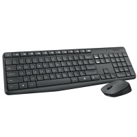 罗技（Logitech）MK235无线键鼠套装笔记本键盘鼠标套件便携省电办公家用无线套装黑色