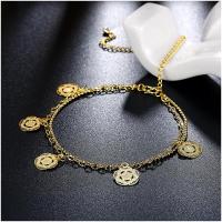 A043-A Women 18K yellow gold anklet jewelry 镀黄金色女脚链潮