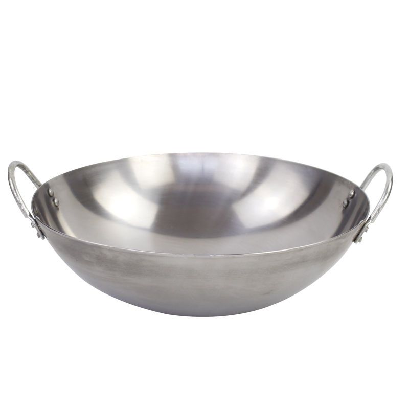 不锈钢锅无磁不锈钢锅双耳不锈钢炒锅边锅大锅双耳锅e9经济款无磁抛光
