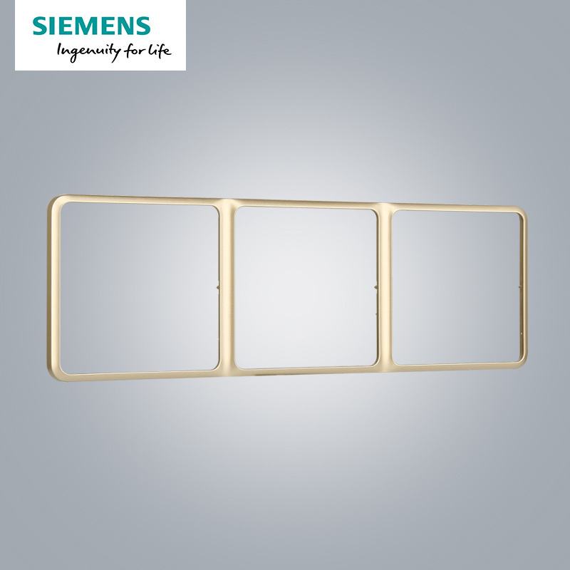 西门子(SIEMENS)开关插座 皓睿砂釉金系列三联边框5UH01173NC03