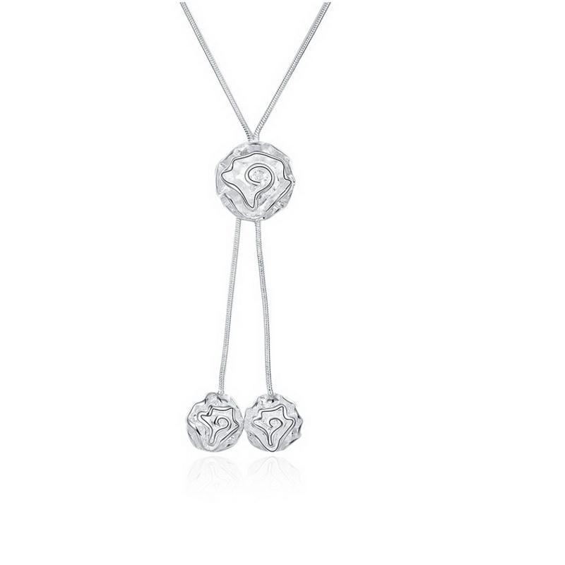 N036 Women Silver Necklace 镀925纯银女项链日韩版锁骨链潮人送女朋友七夕情人节礼物