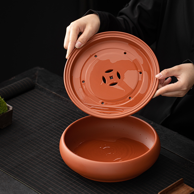 苏氏陶瓷(SUSHI CERAMICS)紫砂西施壶4杯配紫砂蓄水茶盘功夫茶具便捷茶具套装