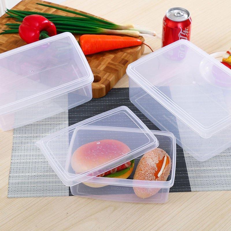 长方形透明塑料盒子冰箱食品收纳盒冷藏密封盒储物保鲜盒套装带盖多色多款生活日用家庭清洁家居器皿保鲜盒储物盒收纳盒