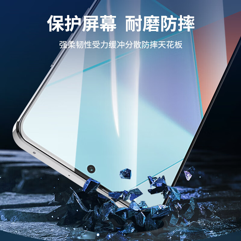 ESCASE 红米note13Pro钢化膜小米Redmi note13/Pro+防摔高清高透淡化指纹手机保护贴膜