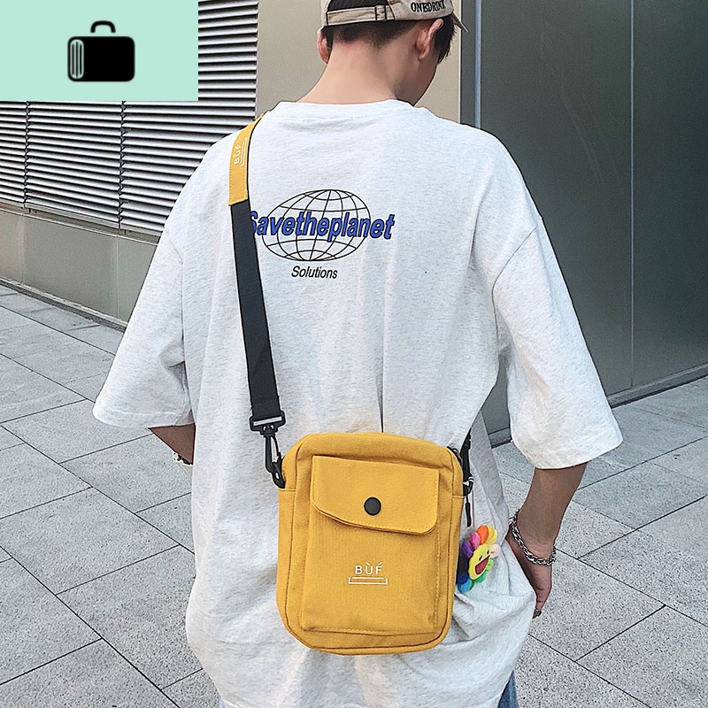 斜挎包男单肩包潮流韩版学生帆布背包男生潮牌包包ins潮小包轻便NEW LAKE高清大图