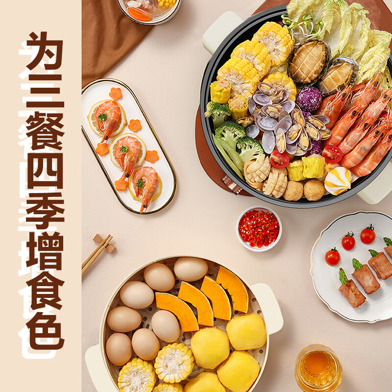 创维(Skyworth) 6L多用途锅电火锅带蒸屉F227高清大图