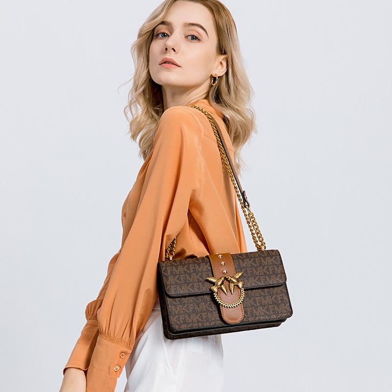 MKJ2023包包女士新款潮时尚女包燕子包百搭单肩斜跨包链条小方包小包图片