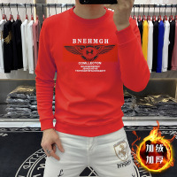 冬季新款加绒加厚卫衣男上衣圆领长袖打底衫欧货保暖秋衣潮64_335 M 【加绒加厚】Y060卫衣款大B翅膀红色